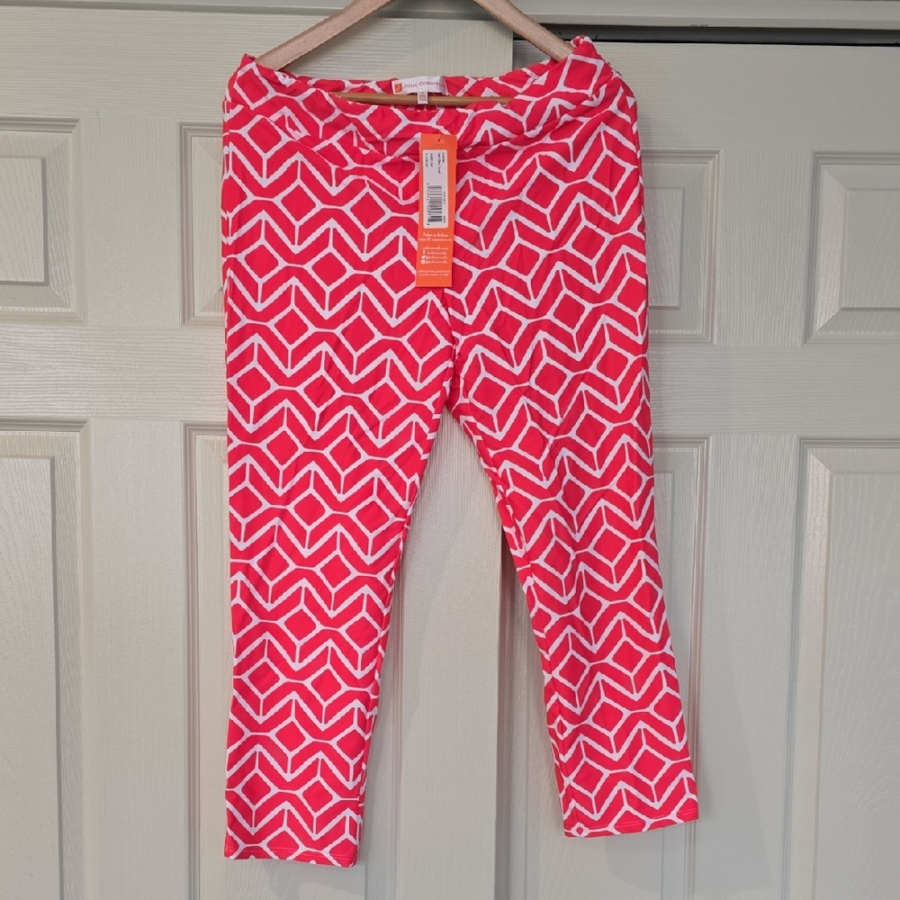 Jude Connally Red and White Geometric Pants